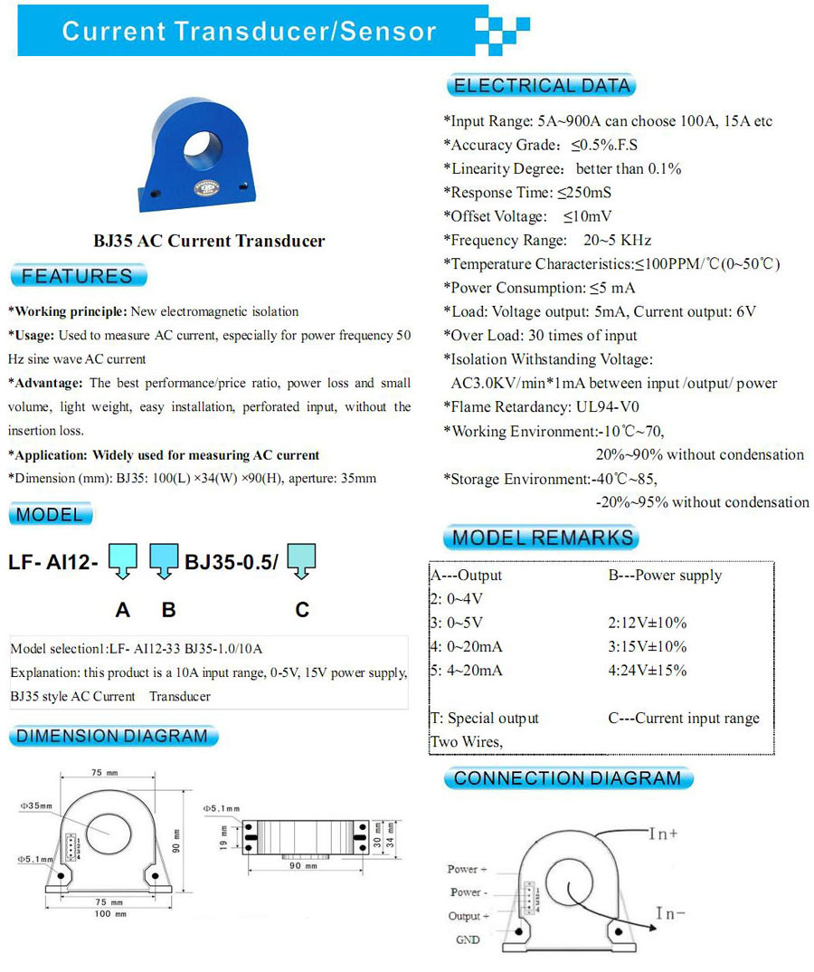 BJ35 AC Current Transducer